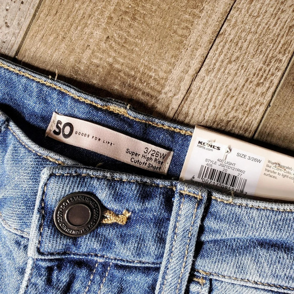 NWT SO Super High Rise Cutoff Short Size 3/26W - Picture 4 of 11